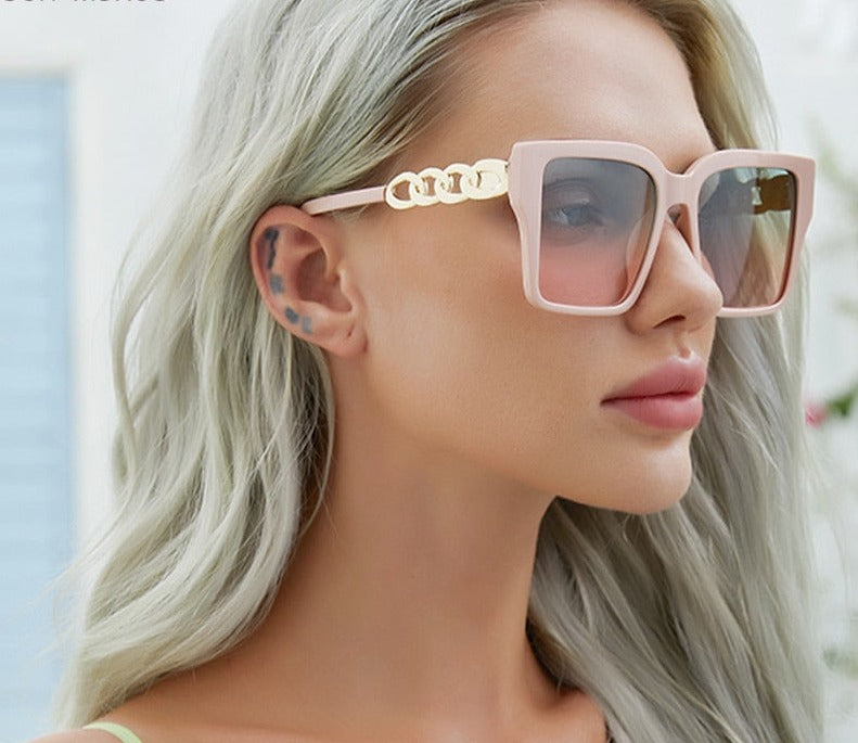 Calanovella Oversized Sunglasses Women Big Frame Square Gradient Lens