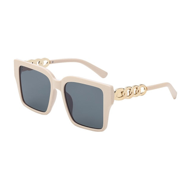 Calanovella Oversized Sunglasses Women Big Frame Square Gradient Lens