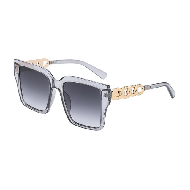 Calanovella Oversized Sunglasses Women Big Frame Square Gradient Lens