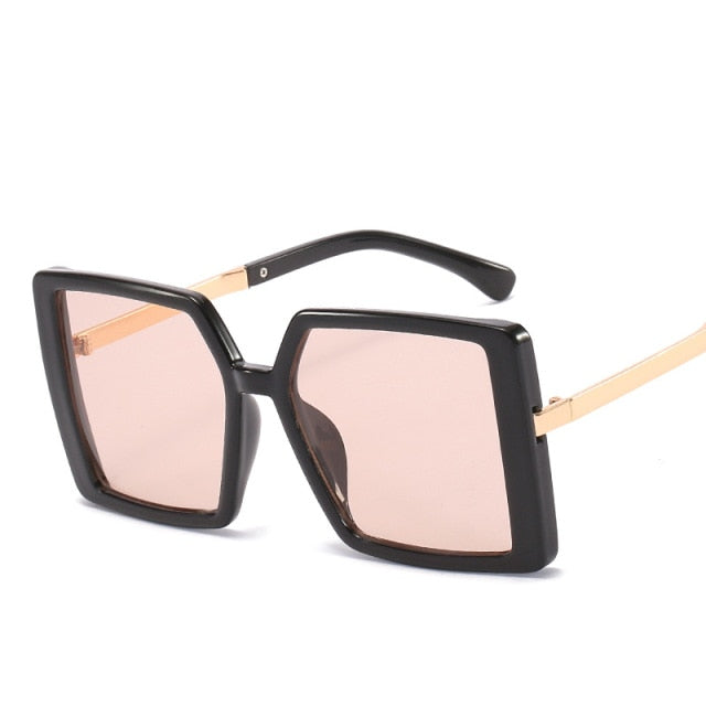 Calanovella One Piece Sqaue Sunglasses Women Men Big Frames Eyeglasses