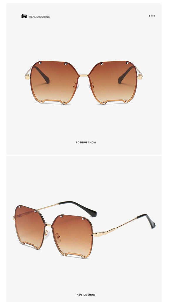 Calanovella Classic Square Sunglasses Women Men Luxury Brand Women Mirror Sun Glasses Retro Female Eyewear Male Oversized Metal Frame