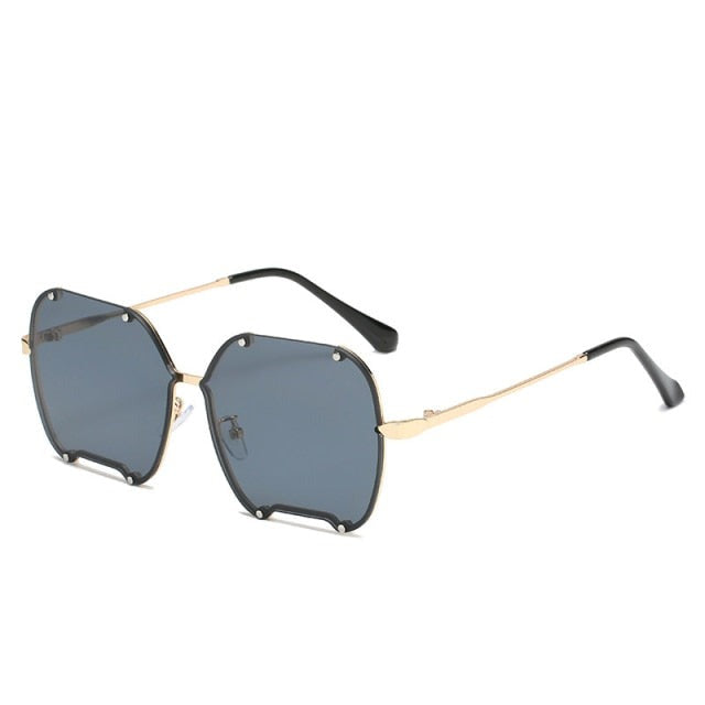 Calanovella Classic Square Sunglasses Women Men Luxury Brand Women Mirror Sun Glasses Retro Female Eyewear Male Oversized Metal Frame