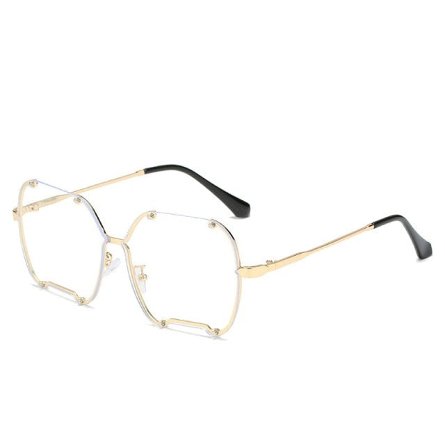 Calanovella Classic Square Sunglasses Women Men Luxury Brand Women Mirror Sun Glasses Retro Female Eyewear Male Oversized Metal Frame