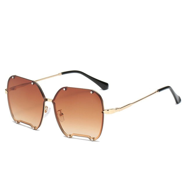 Calanovella Classic Square Sunglasses Women Men Luxury Brand Women Mirror Sun Glasses Retro Female Eyewear Male Oversized Metal Frame