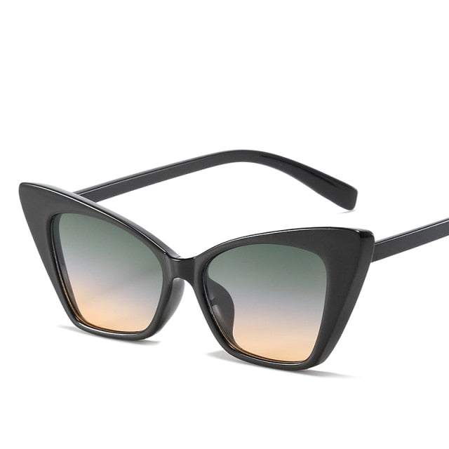 Calanovella Luxury Brand Small Rectangle Sunglasses Women Grey Pink Shades Women 90s Vintage Steampunk Cat Eye Sunglasses Unisex UV400
