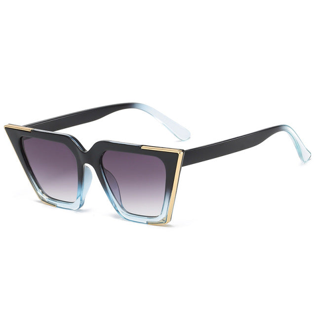 Calanovella Fashion Cat Eye Women Gradient Sunglasses Retro Metal