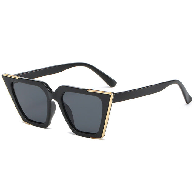 Calanovella Fashion Cat Eye Women Gradient Sunglasses Retro Metal Decoration Men Shades UV400 Trending Yellow Sun Glasses