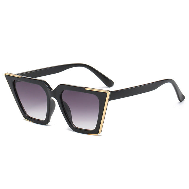 Calanovella Fashion Cat Eye Women Gradient Sunglasses Retro Metal Decoration Men Shades UV400 Trending Yellow Sun Glasses