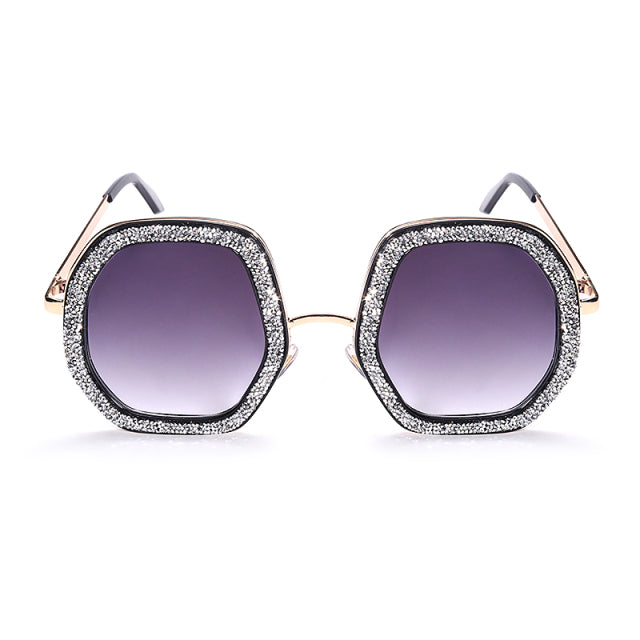 Calanovella Oversized Sunglasses Women Luxury Crystal Sun Glasses Men
