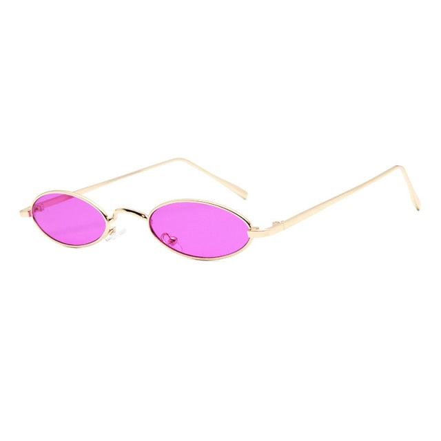 Calanovella Oval Steampunk Sunglasses Men Women Small Vintage Brand