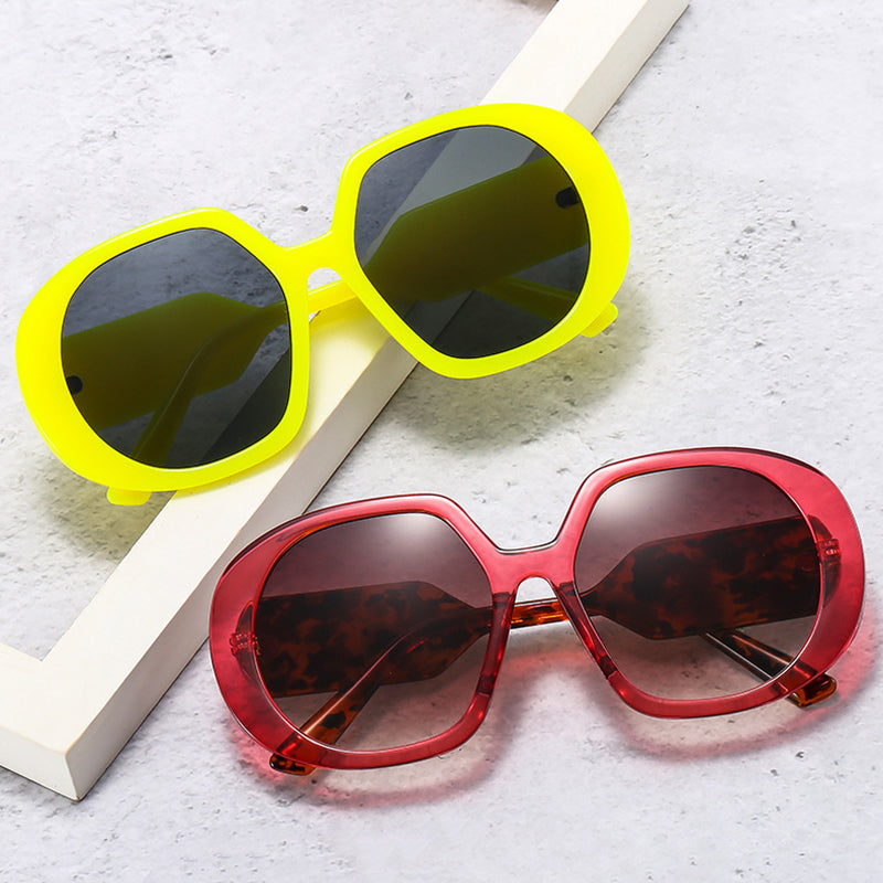 Calanovella Retro Oversized Colorful Round Women Sunglasses Shades