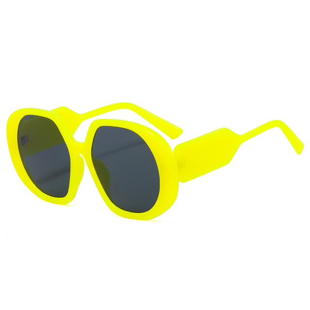 Calanovella Retro Oversized Colorful Round Women Sunglasses Shades