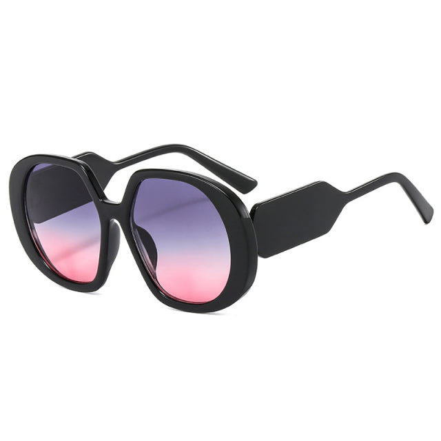 Calanovella Retro Oversized Colorful Round Women Sunglasses Shades