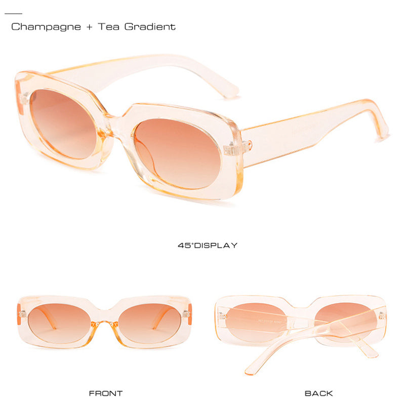 Calanovella Retro Square Colorful Sunglasses Women Fashion Green Yellow Shades UV400 Men Trending Sun Glasses