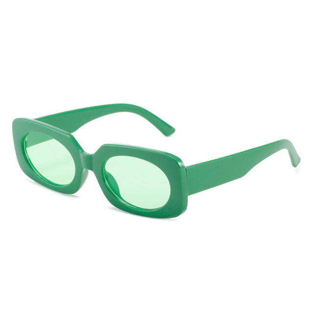 Calanovella Retro Square Colorful Sunglasses Women Fashion Green