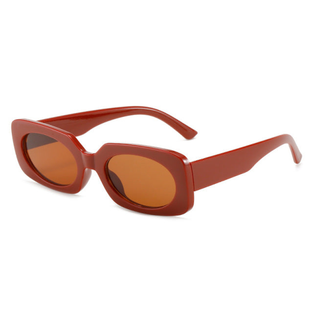 Calanovella Retro Square Colorful Sunglasses Women Fashion Green Yellow Shades UV400 Men Trending Sun Glasses