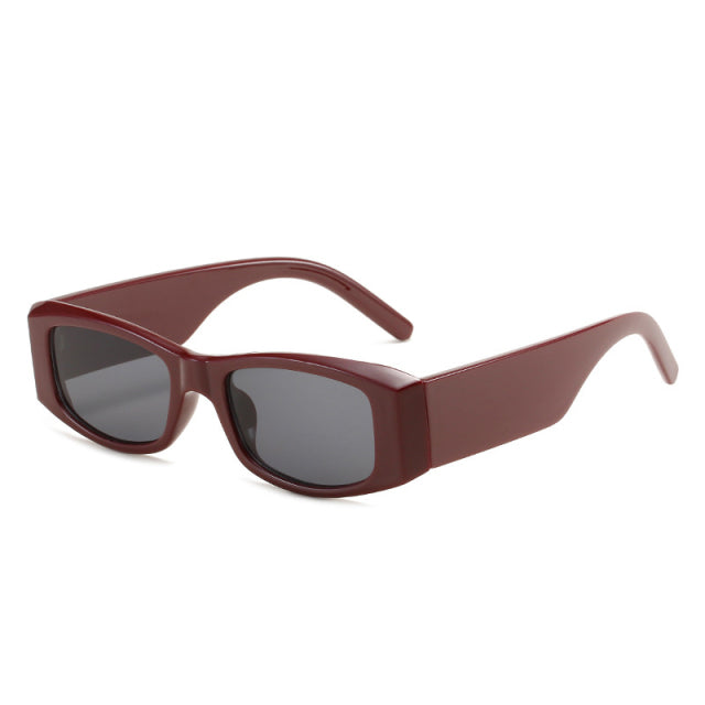Calanovella Retro Rectangle Sunglasses Women Trending Shades UV400 Square Men Yellow Pink Sun Glasses