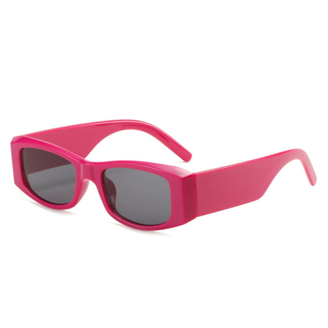 Calanovella Retro Rectangle Sunglasses Women Trending Shades UV400 Square Men Yellow Pink Sun Glasses