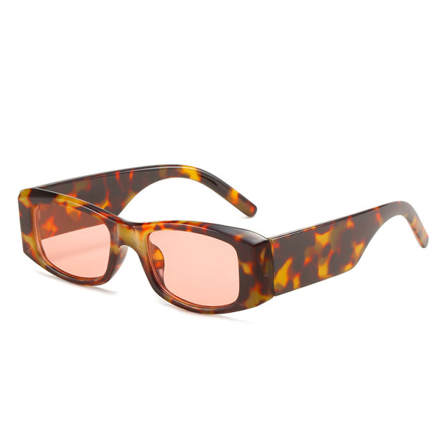 Calanovella Retro Rectangle Sunglasses Women Trending Shades UV400 Square Men Yellow Pink Sun Glasses