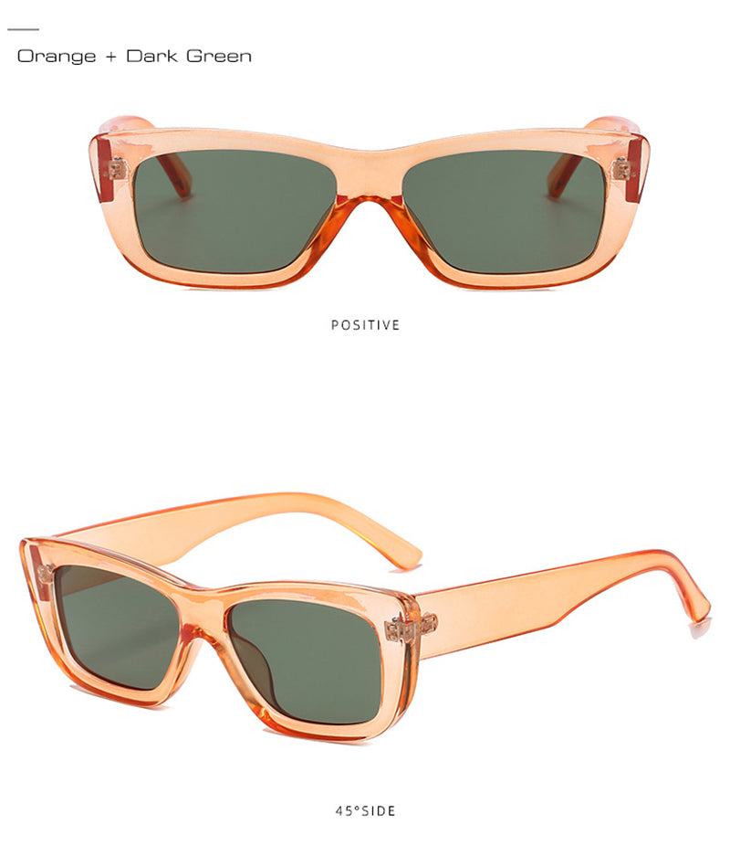 Calanovella Retro Colorful Square Sunglasses Women Fashion Orange