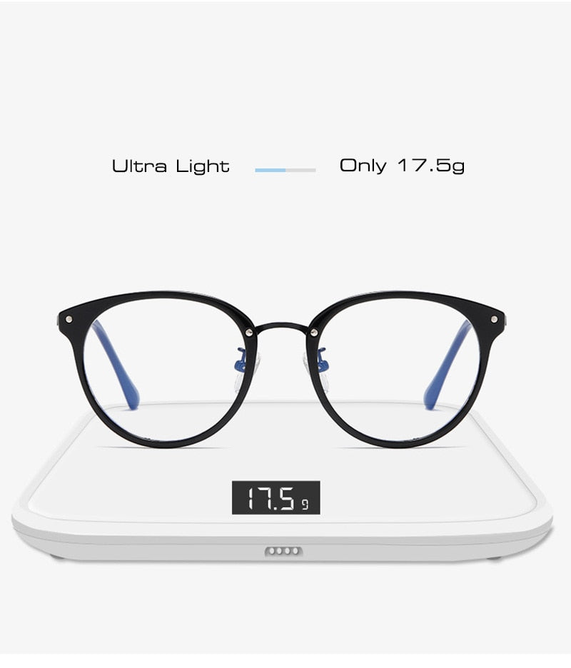 Calanovella Classic Anti Blue Light Eyeglasses Frames Fashion TR Round