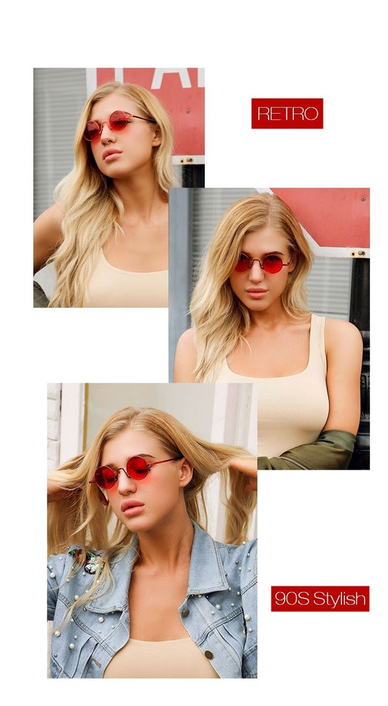 Calanovella Round Sunglasses Stylish Classic Small Punk Oval Round Sunglasses Cool Circular Oval Round Slim Frame 90s Style Vintage Retro 2020 for Men Women black,brown,gold black,red,yellow,pink 39.99 USD