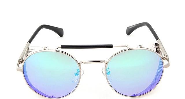 Calanovella Steampunk Round Sunglasses Mens Round Oval Steampunk Sunglasses 90s Retro Hipster Gothic Round Fashionable Shades black a,black b,brown a,brown b,blue,light blue,clear,silver 34.99 USD